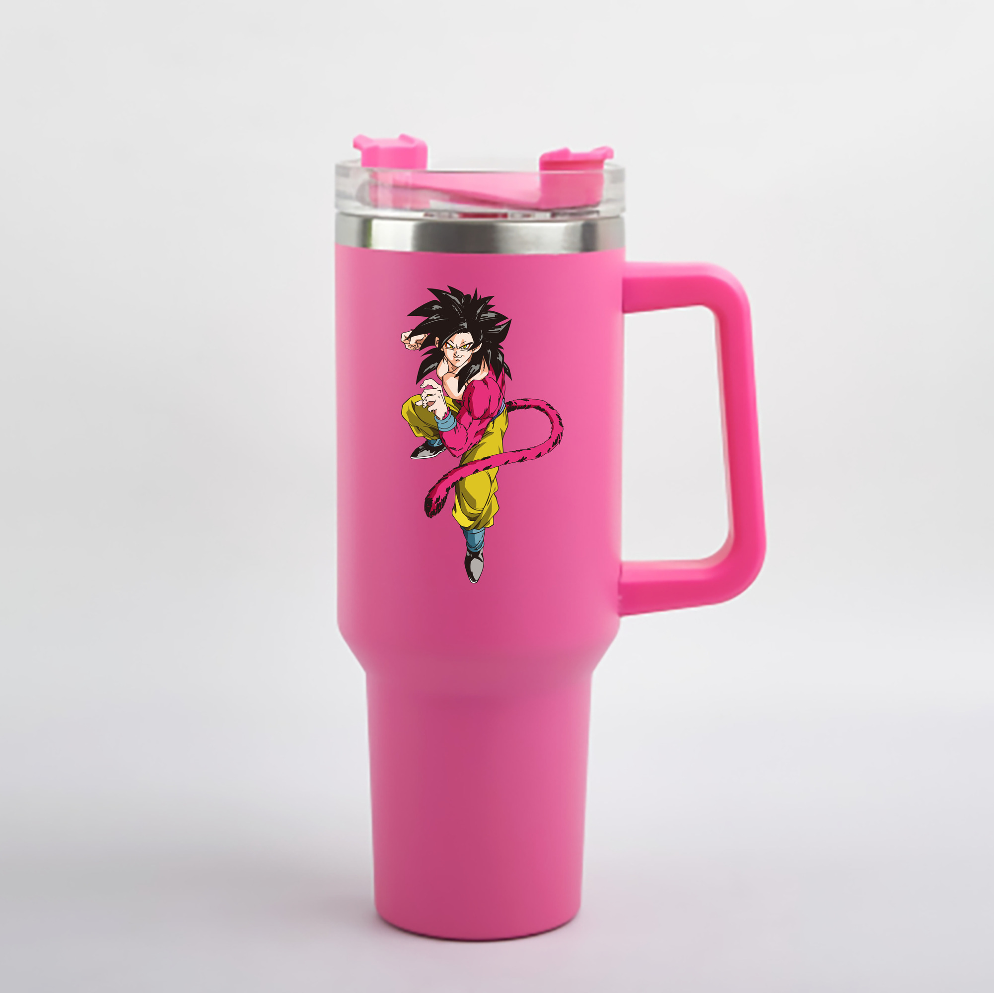 （画像用） ドラゴンボール 孫悟空（そん ごくう）Son Goku カカロット DRAGON BALL Kakarotto 1200mL車用タンブラー - クリスタルステッカー（プラスチックストロー付き）